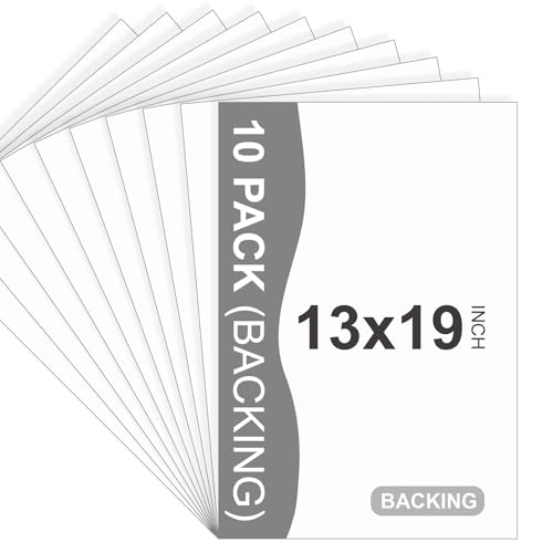 10 Pack Backing Boards, 13x19 Acid-Free Uncut White Mat Boards - size: 13X19