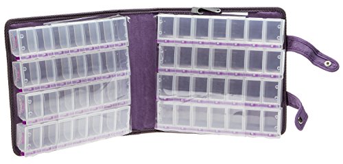 Craft Mates Double-Sided Case, 8 Organizers, Locking Compartments, Clear - style: 56 Compartment Case