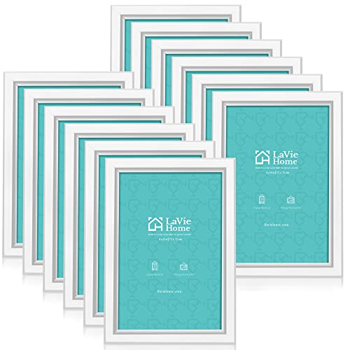 LaVie Home 4x6 Picture Frames (12 Pack, White) Simple Designed Photo Frame with High Definition Glass for Wall Mount & Table Top Display, Set of 12 Classic Collection - color: White, size: 4x6
