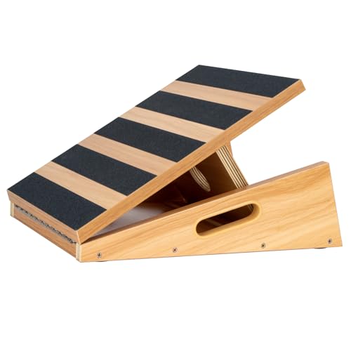 StrongTek Wooden Slant Board, 5 Adjustable Angles, 500 lb, Side Handle - style: Partial-coverage