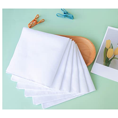 Solid White Cotton Hankderchiefs for DIY Drawn Embroidery Party 28 Square - color: A01-25pcs