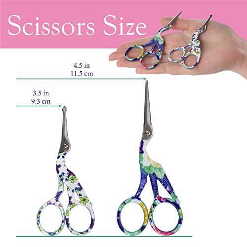 Stork Bird Rounded Safety Tip Embroidery Craft Stainless Steel Crane Scissors - Assortment A - 6 Pairs - color: Assortment a, size: 6 Pairs
