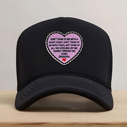 Loving Memorial Family Patch 3 Inches Memory Heart Family Memories Gifts Remembrance Iron On/Sew On Embroidery Fabric Applique Patches for Trucker Hats Clothes DIY Accessories (Style 3, Grandpa) - color: Style 3, size: Grandpa