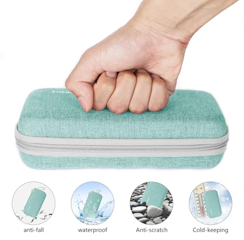 suzamed Insulin Cooler Travel Case, 2x150g Ice Pack TSA Approved, Green - color: Green