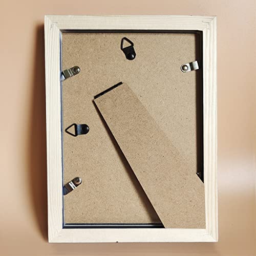 5x7 Picture Frames Blue Solid Wood Frame, Plastic Panel (Film Needs to be Removed) Table or Wall.Front Window Opening 4.5x6.5 inch. - color: Blue, size: 5x7
