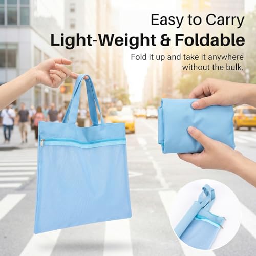 MAQIHAN Mesh Zipper Pouch with Handle - Reusable Double Pocket File Bag