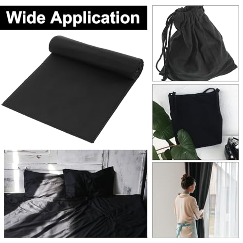 5 Yards Black Cotton Fabric by the Yard Fabrics,59 Inches Wide Medium Weight 100% Natural Cotton Fabrics,Bleached Muslin Fabric for Sewing Clothing Crafts Material - color: Black, size: 5 yard
