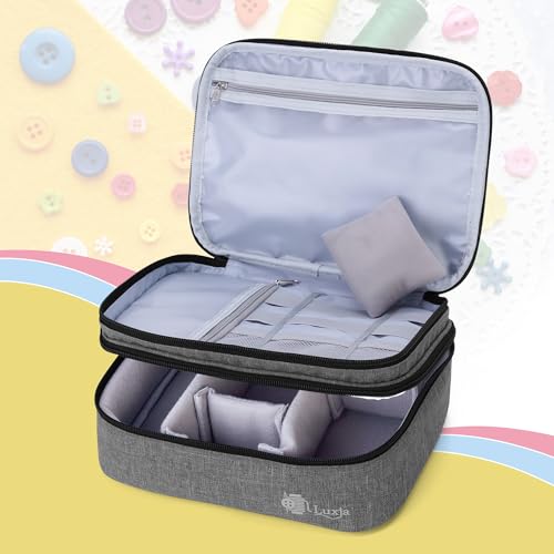 Luxja Double-Layer Medium Sewing Organizer, Gray - color: Gray, size: Medium