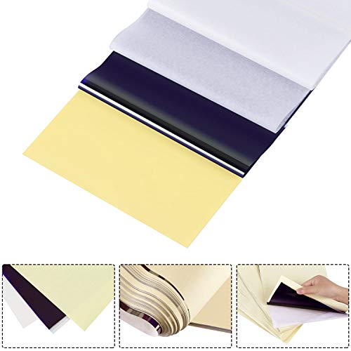 Tattoo Transfer Paper, Cridoz 100 Sheets Tattoo Stencil Transfer Paper for Tattooing Blue - size: 8.25 x 11.75 Inch (Pack of 100)