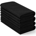 Homaxy 100% Cotton Waffle Weave Kitchen Towels, 4 Pack, Black - color: Black, size: 16 x 26 - 4 Pack
