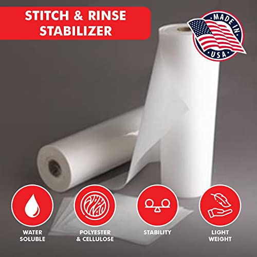 Superpunch Stitch and Rinse Tear Away Stabilizer, 1.7 oz, 14 in x 25 yd - size: 14" x 25 yards roll