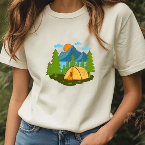 BENECREAT 4Sheets 17Pcs Water Soluble Embroidery, 11.7x8.3inch Camping Forest Pattern Transfers Water Soluble Stabilizer for Embroidery Stick and Stitch Embroidery Designs - style: Camping Forest