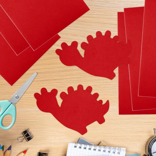 10PCS Red Self Adhesive Felt Fabric Sheets Sticky Felt Sheets for Craft Supplies Art Home Making（8.3" x 11.8"/20 x 30cm） - color: Red