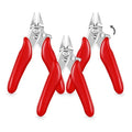 3 Packs 3. 5 Inch Wire Cutters Mini Soft Wire Snips Nippers Micro Cutter with Lock Flush Diagonal Cutting Pliers Small Flush Cut Pliers Jewelers Tools for Electronic(Red) - color: Red