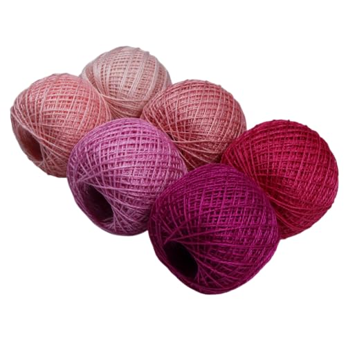 KCS Mercerized Pearl Cotton Thread Size 8 Crochet Needlework Embroidery Threads Ball (6, 08) - color: 08