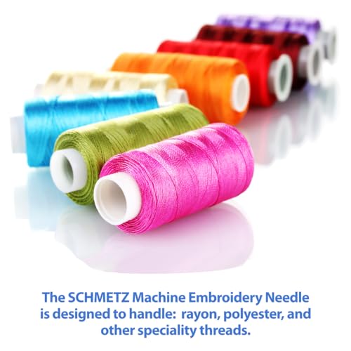 SCHMETZ Embroidery Sewing Machine Needles - Precision Needles, Size 90/14, 5-Needle Cards, Pack of 5 - style: 5 Cards (25 Needles)