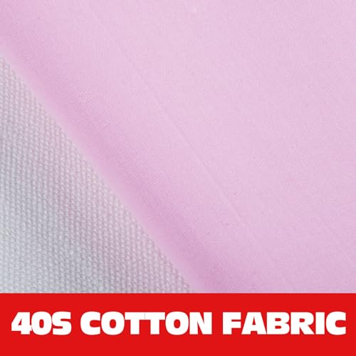 100% Pink Cotton Fabric for Sewing by 3 Yards, 59”Width Quilting Fabric Medium Weight 5.8 oz, Muslin Fabric by The Yard, Embroidery Cloth - color: Pink, size: 3yards