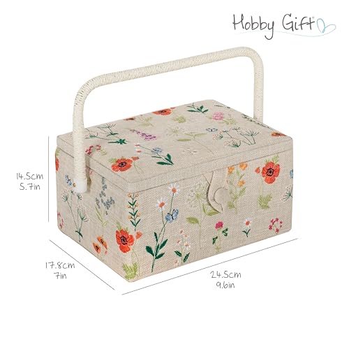 Hobby Gift Medium Sewing Box Organiser - color: Wild Flower
