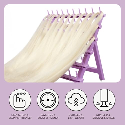Laflare Braid Rack 60 Spools, PP Braiding Hair Stand, Thread Rack, Sewing Organizer, Quilting, Embroidery - Versatile Extension Holder (Purple) - color: 3. Purple
