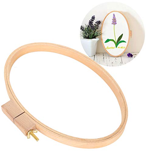 Oval Embroidery Hoop Horizontal Oval Wide Embroidered Wooden Handicraft 2Pcs Cross Stitch Frame Ring Oval Embroidery Hoop Wreath Wooden Loop Oval Thick Sewing Tools Framing Hoop Stitchery Hoop