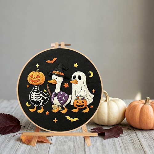 Nuberlic Halloween Embroidery Kit for Beginners Adults DIY Needlepoint - color: halloween