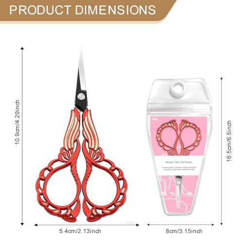 Premium Embroidery Scissors, Stainless Steel Sewing Scissors for Cross Stitch, Needlework, Fabric Cutting, Thread Snips, DIY Craft, Iridescent Color, Vintage Design - color: Iridescent