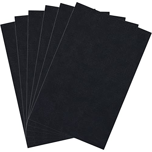 Caydo 6 Pieces Aida Cloth 14 Count Black Cross Stitch Fabric - color: Black