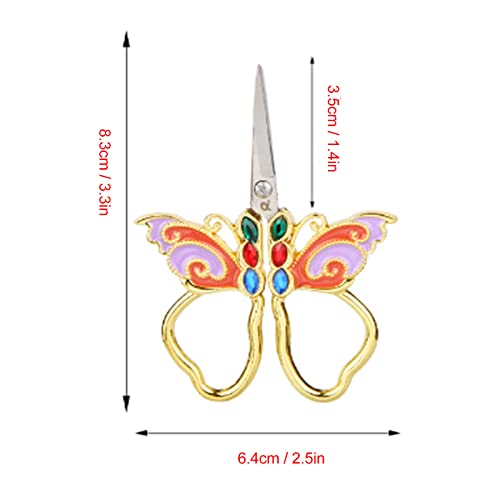 Home Scissors, Incisive Blade Butterfly Appearance Sewing Scissors for DIY Art Work, 3.3 inch Shears Cross Stitch Knitting Scissor