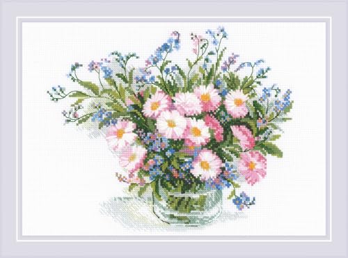RIOLIS 2277 Gentle Daisies Counted Cross Stitch Kit 11.75 x 8.25 in - style: Gentle Daisies 2277