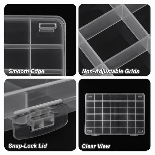 SUTOKAKA 42 Grids Clear Plastic Jewelry Organizer Box - size: 42