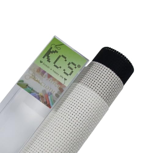 KCS 3 pc of 15" x 18"(38cmx45cm) 11 Count Cross Stitch Cotton Aida Cloth Needlework Rolled Fabric Box,11CT,Antique White+Pearl Grey+Black - color: Antique White+pearl Grey+black, size: 11CT