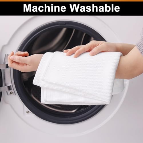 Homaxy 100% Cotton Waffle Weave Kitchen Towels, 6 Pack, White - color: White, size: 16 x 26 - 6 Pack
