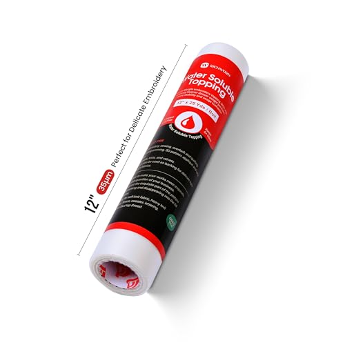 BAI Water Soluble Stabilizer for Embroidery Topping Film Wash Away 12"x25yd