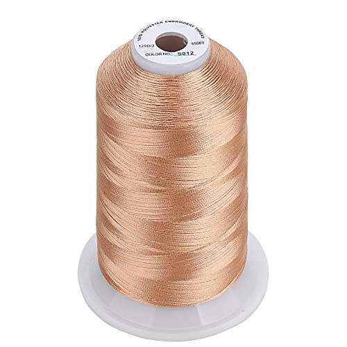 Simthread - 33 Selections - Various Assorted Color Packs of Polyester Embroidery Machine Thread Huge Spool 5500Y for All Sewing Embroidery Machines - 3 Different Brown Colors - color: 3 Differ Brown