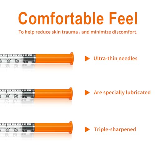 1ml syringe, 29g 5/16 1cc syringe with needle, Individually, Pack of 100 - size: 1ml-29G 5/16", style: 100 Pack
