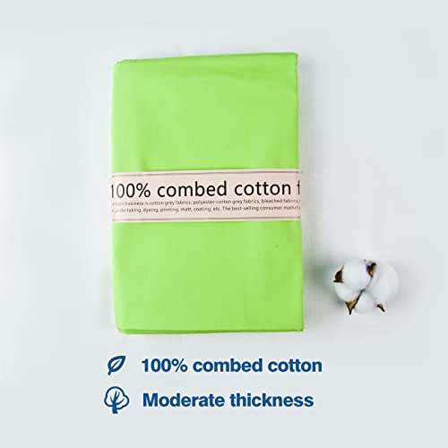5 Yard Parrot Green Cotton Fabric, Natural Cotton Poplin Fabric by The Yard, 59 Inches Wide 100% Cotton Fabric, Soft Embroidery Muslin Quilting Material for Sewing Material Apparel Cloth - color: Parrot Green, size: 5 Yards