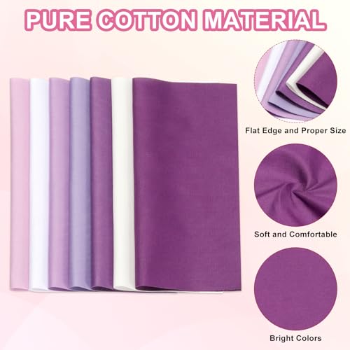 PATIKIL Cotton Fabric Bundles, 14 Pcs 4 x 4 Inch Fat Quarter Solid Color Precut Fabric Squares for Sewing Patchwork Quilting DIY Crafts, Purple - color: Purple, size: 4 x 4 Inch