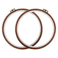 2 Pack Cross Stitch Hoop Imitated Wood Embroidery Frame Embroidery Hoops 6 Inch Round Plastic Embroidery Hoop for Art Craft Sewing and Hanging Ornaments Decor - size: 6 Inch