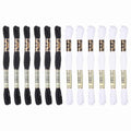 PATIKIL 12 Skeins Embroidery Floss Polyester Embroidery Threads Black/White - color: Black/White
