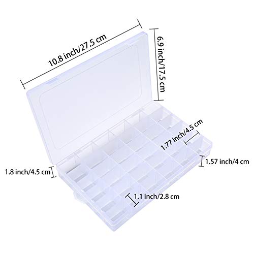 Embroidery Floss Organizer Box - 36 Compartments with 120 Hard Floss Bobbins and 2 Pieces 459 Color Number Stickers