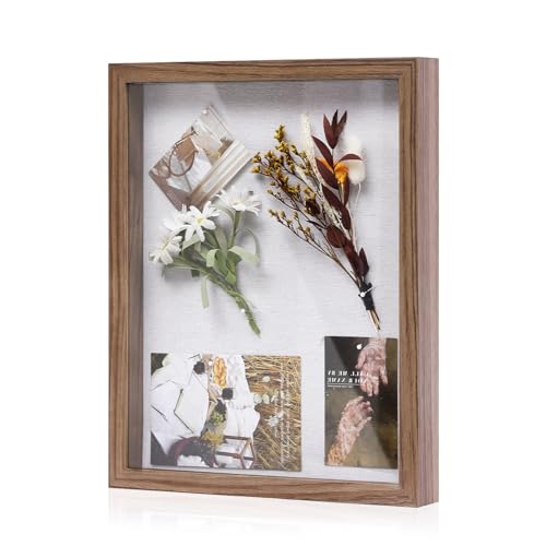 Muzilife 11x14 Shadow Box Wood Picture Frame, Tempered Glass, Brown - color: Brown, size: 11x14
