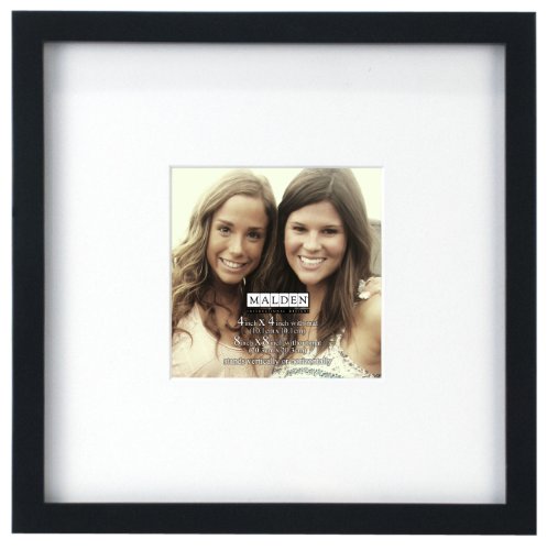 Malden International Designs Smartphone Collection Black Wood Picture Frame, 4x4/8x8, Black