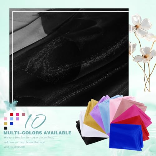 VACVELT Black Sheer Organza Fabric by The Yard 60" Wide (1 Yard) - color: Black, size: 1 Yard