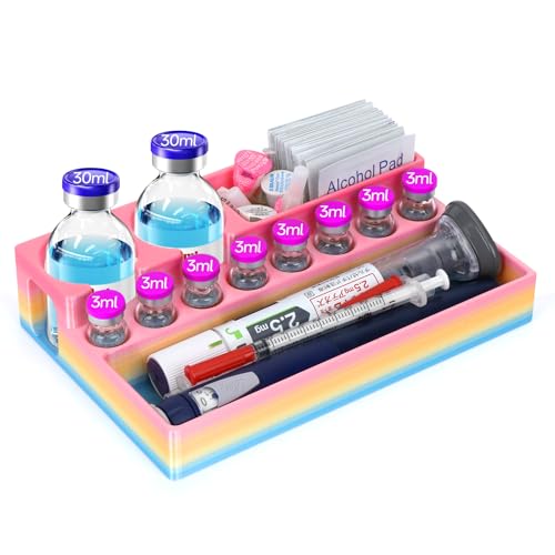 YOUSHARES Peptide Vials Case - 3ml and 30ml Insulin Vial Organizer - color: 3d_multicolor