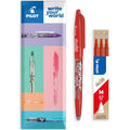 PILOT Frixion Heat/Friction Erasable Rollerball Pen FR7 - Medium Line 0.7mm Tip Nib - In Envelope Gift Packaging - Pack of 1 Pen + 3 Refills (Red) - color: Red
