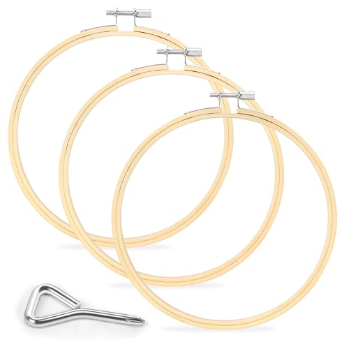 Caydo 3 Pieces Embroidery Hoop with Metal Screw Tool, 6 Inch - style: 6 INCH
