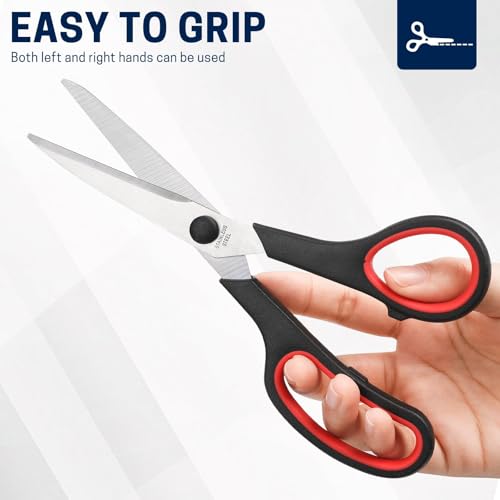 BURVAGY 20 Pack 8" Scissors All Purpose, Heavy Duty Scissors for Office - color: 20 Pack