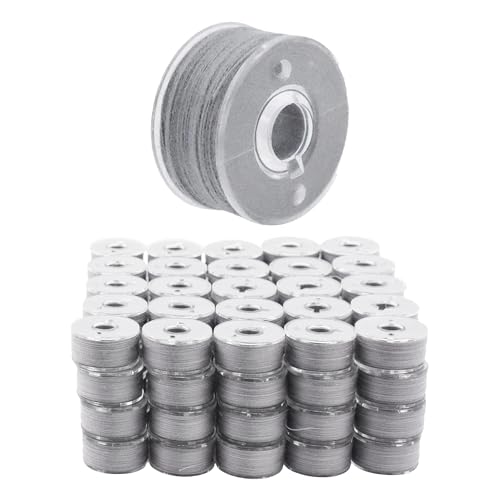 Mandala Crafts Gray 15J SA156 Prefilled Bobbin Thread, 144 PCs - color: Gray, size: Size A 144 X 142 Yards