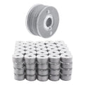 Mandala Crafts Gray 15J SA156 Prefilled Bobbin Thread, 144 PCs - color: Gray, size: Size A 144 X 142 Yards