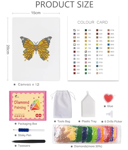 PeakLuv Mini Diamond Art Kits Butterfly Small Diamond Painting Kits - color: Butterfly2